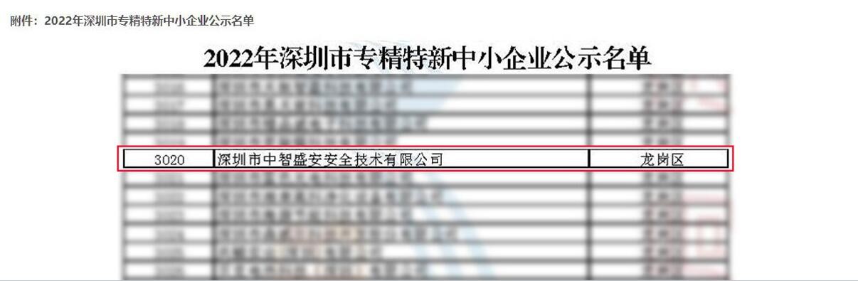 【喜报】 中智盛安荣获“专精特新”企业认定!
